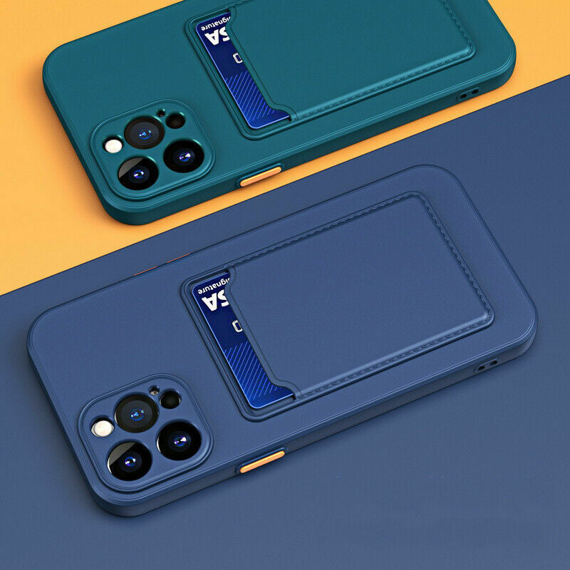 For Iphone 16 Pro Max 11 16 SE 7 8 XR Shockproof TPU Case Back Card Holder Cover