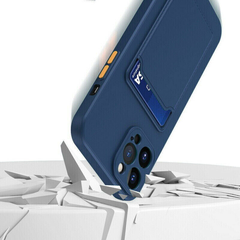 For Iphone 16 Pro Max 11 16 SE 7 8 XR Shockproof TPU Case Back Card Holder Cover