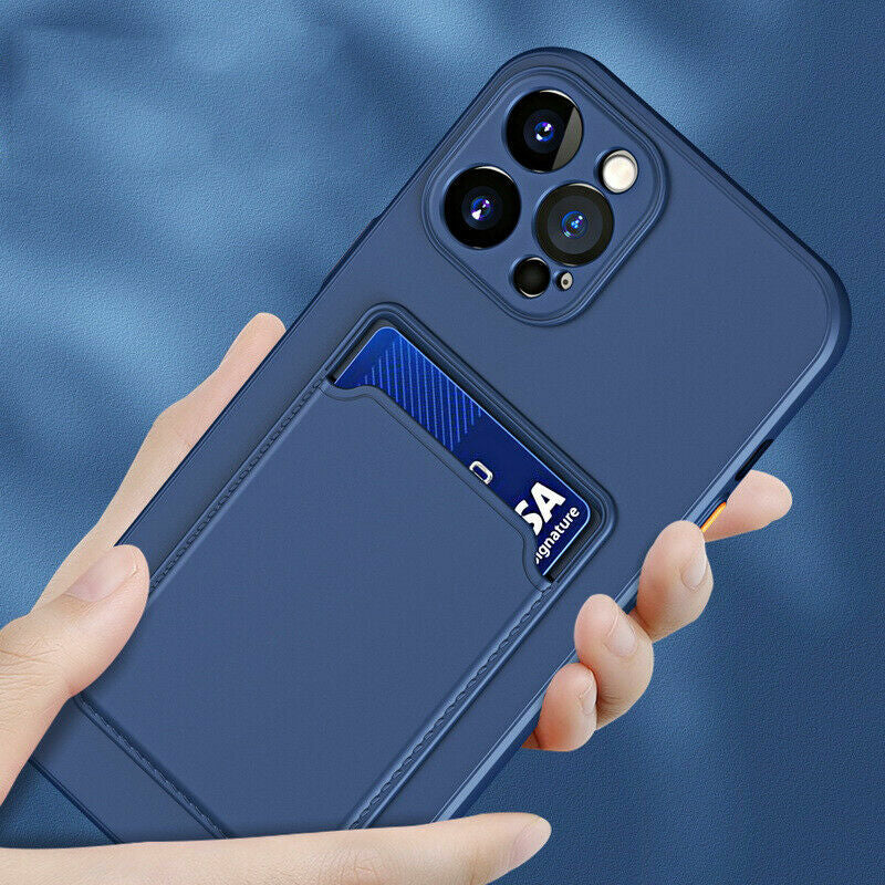 For Iphone 16 Pro Max 11 16 SE 7 8 XR Shockproof TPU Case Back Card Holder Cover