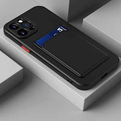 For Iphone 16 Pro Max 11 16 SE 7 8 XR Shockproof TPU Case Back Card Holder Cover