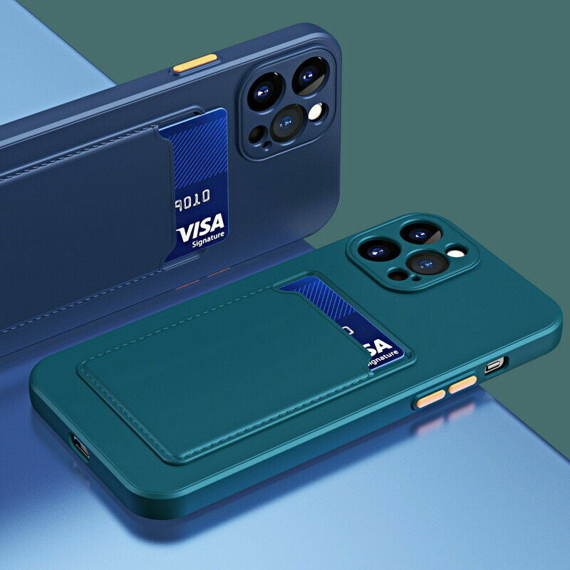 For Iphone 16 Pro Max 11 16 SE 7 8 XR Shockproof TPU Case Back Card Holder Cover