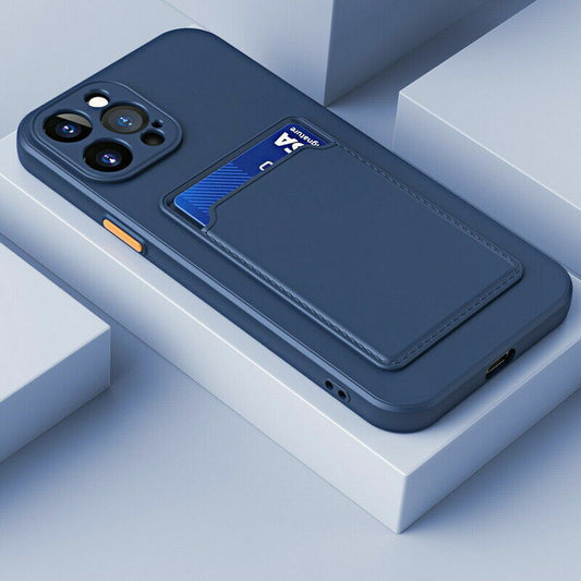 For Iphone 16 Pro Max 11 16 SE 7 8 XR Shockproof TPU Case Back Card Holder Cover